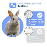 HUQIZOO Stainless Steel Rabbit Litter Box,Bunny Litter Pan with Widened Grid,Toilet Tray,High Back Wall,Deep Waste Storage (Medium)
