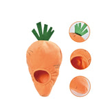 Interactive Hide and Seek Squeaky Dog Plush Toy, Rabbit and Carrot, Orange and White, 5-Pack