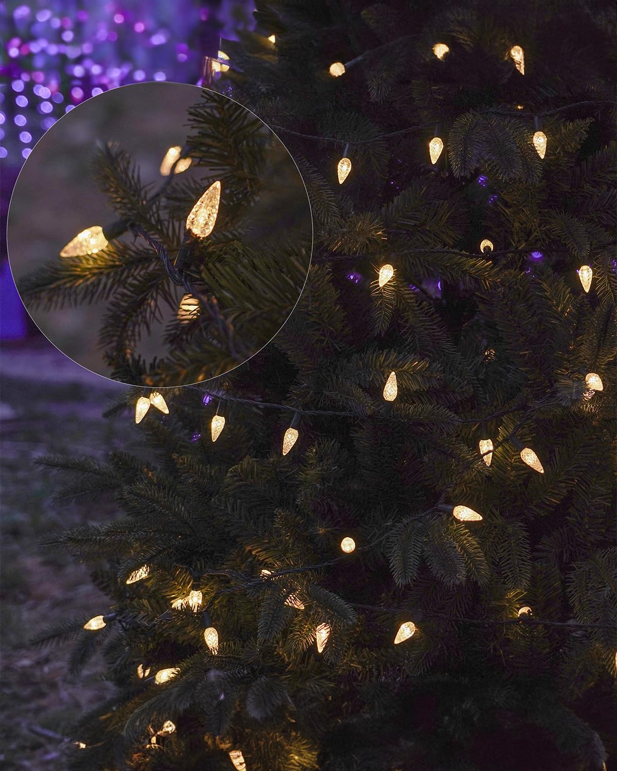 Twinkle Star C6 Christmas String Lights, 100 LED 33ft Fairy Lights with 29V Safe Adaptor, Indoor Outdoor 8 Lighting Modes with Memory Function for Patio Xmas Tree Wedding Party