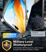 UltraGlass UNBREAK TOP 9H+ Glass for iPhone 16 Pro Max Screen Protector 6.9" (12FT Military Grade Shatterproof) Screen Protector 16 ProMax Tempered Glass (Longest Durable) Full Edge Coverage, 2 Pack