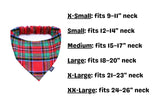 Plaid Flannel Scrunchie Dog Bandana Perfect for Halloween, Thanksgiving, Christmas, Handmade Warm and Soft Elastic Pet Bandana for Fall and Winter (Red Tartan Plaid, Large)