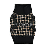Puppia Jace Jacket Dog Harness Pullover Warm Winter Diamond Pattern for Small and Medium Dog, Black, Large