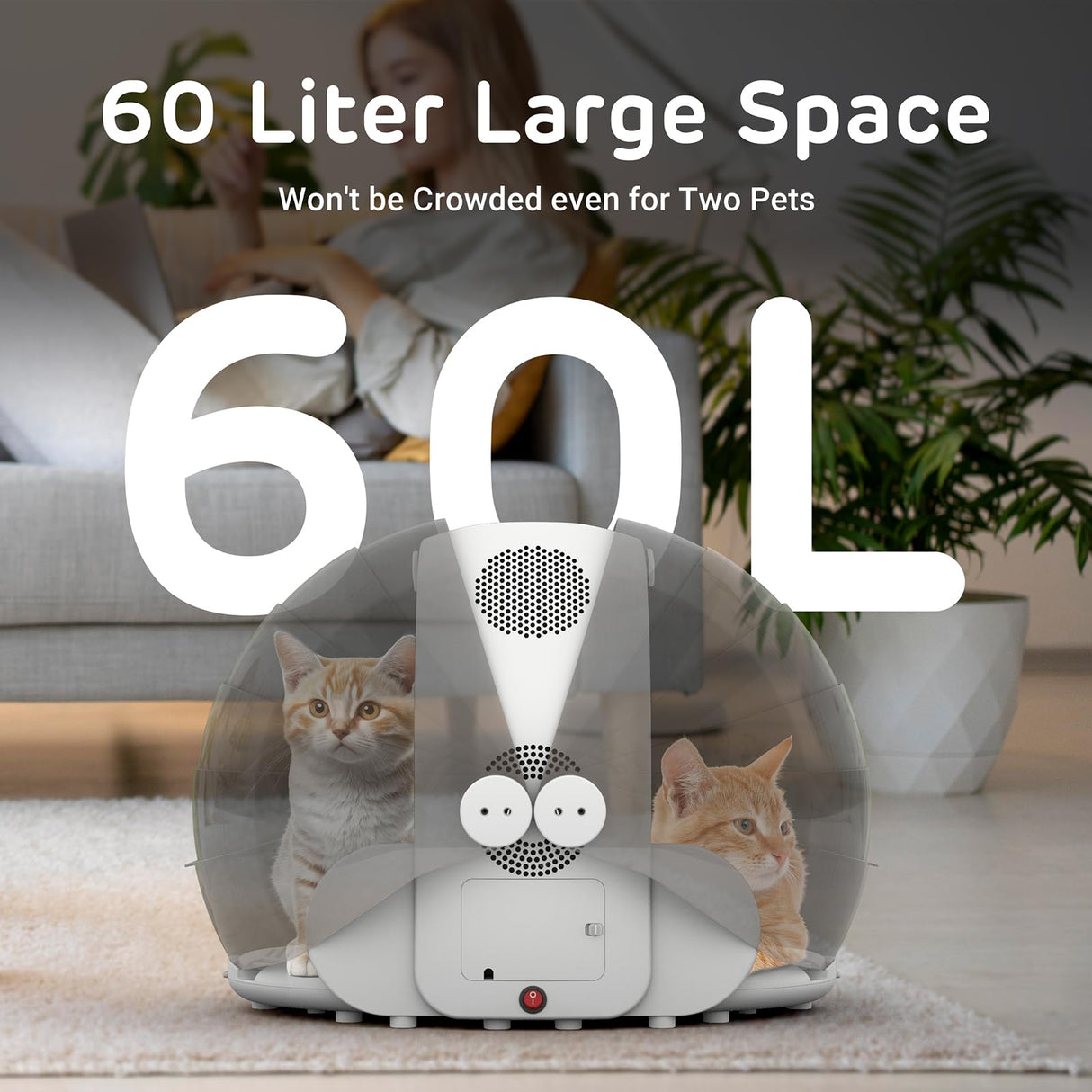 iPettie Automatic Hair Dryer Box for Cats and Small Dogs, Foldable and Large Capacity, 8 High-Velocity Fans, 360° Airflow, Temperature Control, 4-Speed Settings and Timer, 16 Gallons