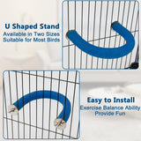 RYPET Parrot Perch Rough-surfaced - Quartz Sands Bird Cage Perches for Medium to Large Bird, U Shape Large
