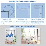 Lazaluking Dog Grooming Table Arm with Clamp (33"-43") | Extendable, Foldable Stand & Restraint with Grooming Hammock, No-Sit Rope, Tray & Bag | for Small/Medium Dogs at Home & Salon