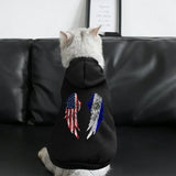 Wings America and El Flag Flags Clothes Dog Apparel Pet Supplies for Small Large Pet Puppy Cat Costumes Suit with Hat Hoodie Sweatshirt XS