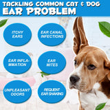 Dog & Cat Ear Infection Treatment Drop with 1% Hydrocortisone for Dog Yeast Ear Infections, Soothes Itchy Ears, Prevents Infections, Safe for Puppies, Adult, Ear Drops for Dogs & Cats 2 fl oz.