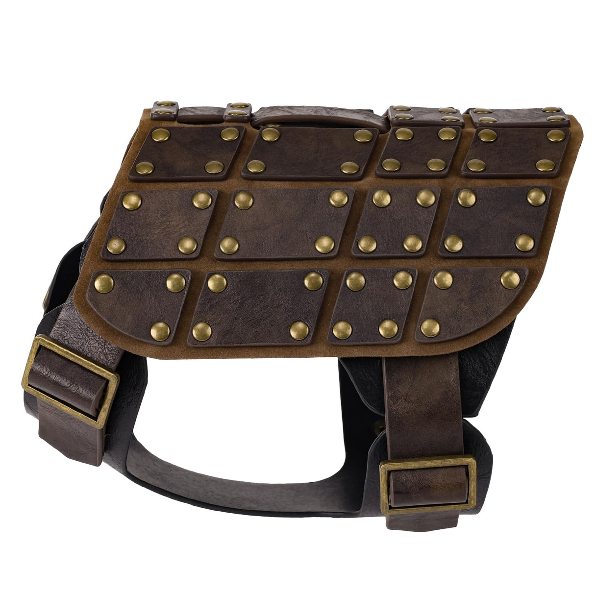 EpicCos Medieval Dog Costume, No-Leash Studded Decorative Faux Leather Vest Harness, 3-Size Pet Apparel for Cosplay (L)