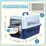2 Sets 19" Travel Pet Carrier for Small Dogs and Cats Hard-Sided Plastic Dog Crate Cat Kennel with Wire Door, Ventilation and Security Lock Portable Pet Carrier for Car Airline Travel, Up to 13lbs