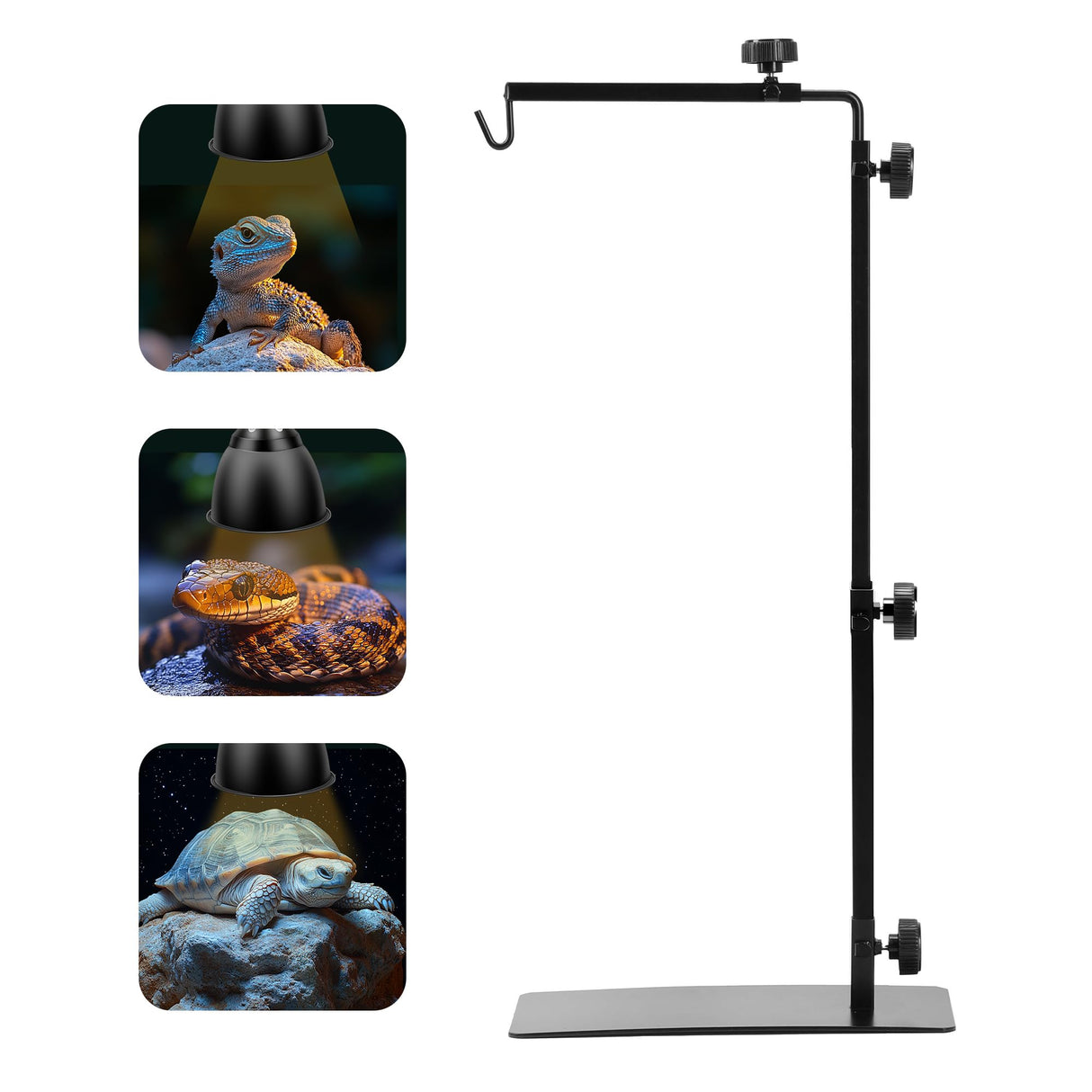 Simple Deluxe Reptile Light Stand Adjustable 15-36.6 inch Floor Lamp Holder, Metal Bracket for Reptile Tank & Terrarium Heating Light