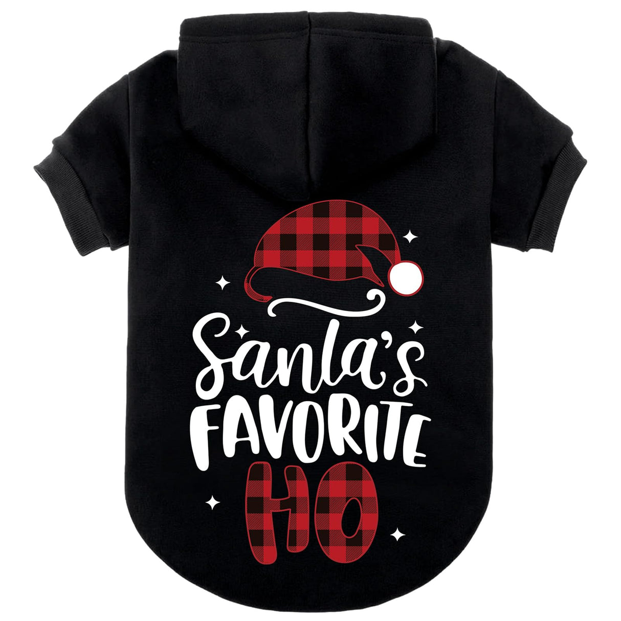 EXPAWLORER Dog Christmas Hoodie - Dog Christmas Sweater Xmas Sweatshirt with Santa Hat Print, Warm Fleece Lined Holiday Pet Outfit with Leash Hole, Cozy Soft Pet Clothes Coat for Large Dogs, 2XL