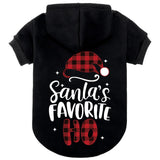 EXPAWLORER Dog Christmas Hoodie - Dog Christmas Sweater Xmas Sweatshirt with Santa Hat Print, Warm Fleece Lined Holiday Pet Outfit with Leash Hole, Cozy Soft Pet Clothes Coat for Large Dogs, 2XL