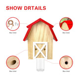 GAW Nature Wood Barn Style Carpenter Bee Traps for Outdoors, 4 Pack Best Wooden Bee Trap for Outside