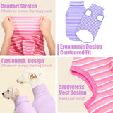 Abbylike 4 Pack Dog Shirts, Spring Lightweight Stretchy Dog Turtleneck, Breathable Soft German Velvet Sleeveless Puppy Base Layer Vest for Pet Indoor Outdoor Wears(Blush Pink and Purple,XL)