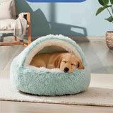 Cozy Cocoon Pet Bed for Dogs,Dog Bed with Hood,Small Dog Bed with Cover Cave,Cozy Cave Pet Beds for Small Medium Large (Coffee, Small)