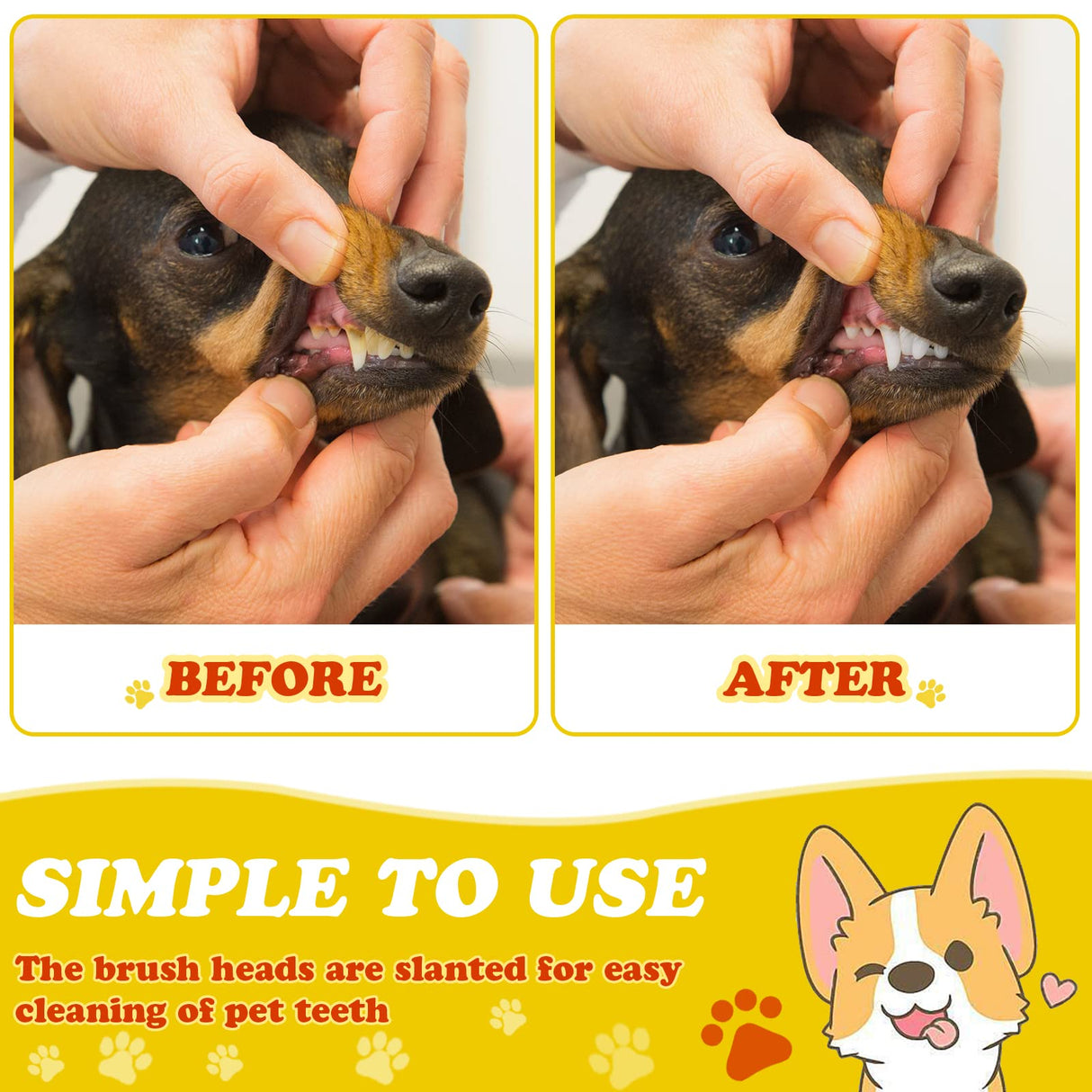 200 count Dog Toothbrush Bulk Dual Headed Dental Brushes Dogs Tooth Brushing Kit Long Handle Pet Tooth Brush for Puppy Large Small Cats and Most Pets Teeth Cleaning Dental Care Supplies, 8 Colors
