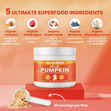 Ultimate Pumpkin for Dogs (16 oz) - with Organic Pumpkin, Apple, Sweet Potato, Miscanthus Grass & Blueberry, Digestive Support Relief for Constipation, Loose Stools, and Upset Stomaches, 60 Scoops
