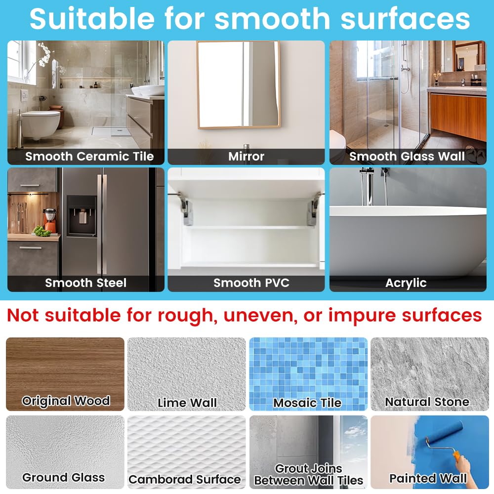 Grab Bars for Bathtubs and Showers, Shower Grab Bars for Seniors, Shower Handles for Elderly Suction, Safety Bars for Showers and Walls (12 Inches - 2PK)…