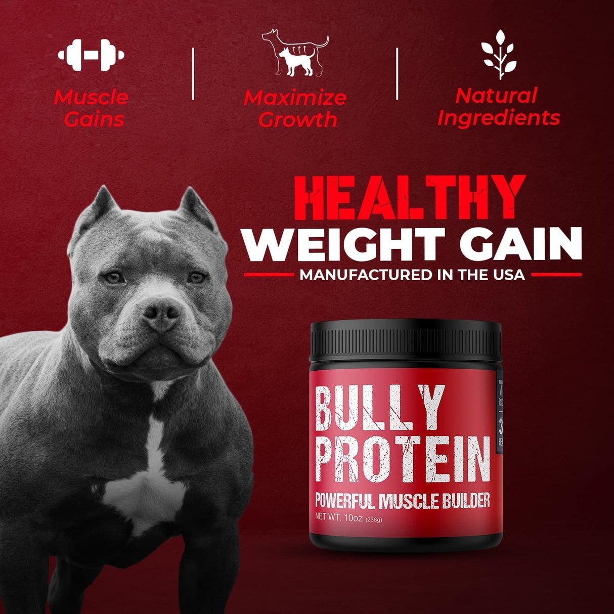 Convenient Real Meat Protein Powder for Dogs | 283mg Pure Protein Powder for All Dog Breeds | Nourishing Daily Protein Dogs. Fast Results. No Raw Meat Needed. 30 Day Supply (60 Servings) Dog Protein