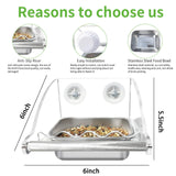 Bird Feeder for Cage,No Mess Bird Feeders, with Anti-Slip Stand, Stainless Steel Bird Bowls Parakeet Feeder for Parakeet, Psittacus Erithacus, Lovebirds,Budgies