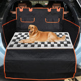 Backseat Pet Bed Mat,Dog Bed for Car,Dog Seat Cover for Car Back Seat, Non-Slip Travel Pet Mat, Fit for Backseat Extenders and Seat Covers (Black&White)