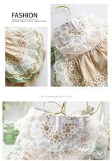 MaruPet Elegant Princess Lace Dress Tutu Queen Style with Bowknot for Small, Extra Small Dog Teddy, Pug, Chihuahua, Shih Tzu, Yorkshire Terriers M-Green-1 S