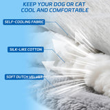BECROWM Dog Cooling Mat Self Coolings Foldable Cooling Pad for Dog in Summer Coolings Mat for Dogs and Cats Machine Washable (Rectangle,Gray, Medium-36 L x 23" W)
