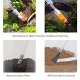 AREPK Compact Aquarium Siphon Vacuum and Water Changer Kit with Cleaning Brush. Perfect for Simultaneous Water Changing and Cleaning in Small Fish Tanks. Gravel and Sand Cleaning.