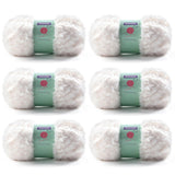 6 Skeins Faux Fur Yarn Soft Fluffy for Crocheting - Chunky Fuzzy Yarn for Crochet Amigurumi, Hat, Shawls, Total Length (71x6) Yards (Cream)