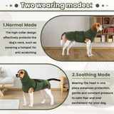 IDOMIK Dog Anxiety Calming Hoodie, Breathable Jacket Vest for Thunderstorms, Fireworks, Vet Visits, Separation, Adjustable for Noise Block & Ear Protection Recovery, Green, XS