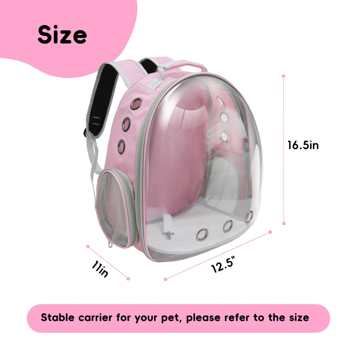 GeerDuo Cat Backpack, Airline Approved Bubble Carrying Bag for Small Medium Dogs Cats, Space Capsule Pet Carrier Dog Hiking Backpack Travel Carrier (Pink)
