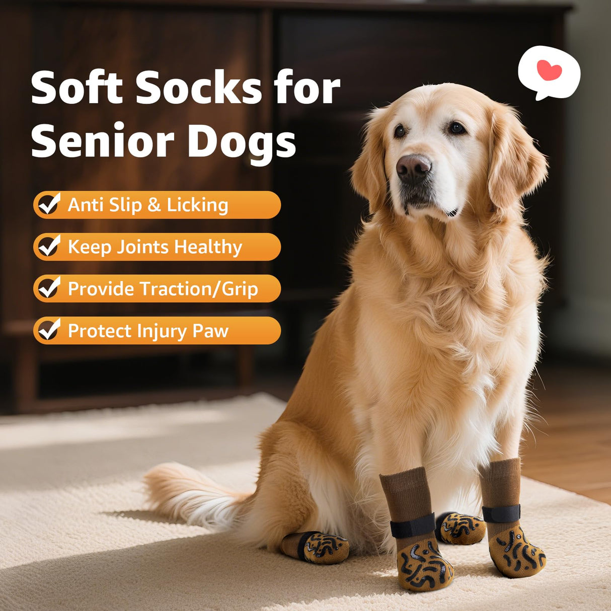 Roilpet Double Sides Non-Slip Dog Socks to Prevent Licking Paws - Strong Traction for Paw Protector, Senior Dogs, Hardwood Floors, Dog Booties with Grippers - X-Large