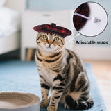 SEIS 3 Pcs Dog Berets Fashion Pet Hat French Artist Cat Cap Baseball Cap for Party Birthday Wedding Photo (L, Stripe)