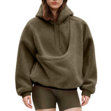 Pet Sling Hoodie Teddy Fleece Ultra-Soft Warm Pet Hoodie Carrier for Cats & Small Dogs 2-15 Lbs, Unisex Fit (Brown,L)