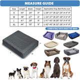 TOPHMDECOR Dog Bed Cover Waterproof, Non-Slip Rectangular Pet Bed Protector for Dogs & Cats, Removable Washable Bed Sheet Replacement,44"x35"x8",Gray,2Pcs,Covers Only