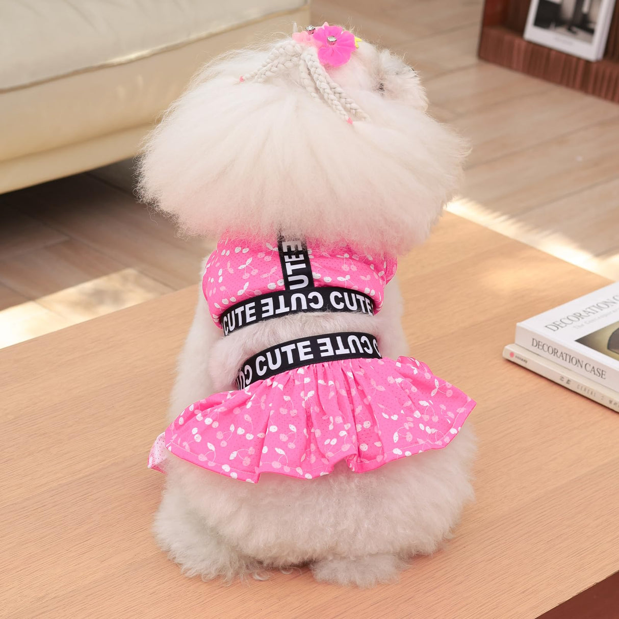 CuteBone Two Piece Dog Sports Dress Athleisure Puppy Skirt Lightweight Small Dogs Girl Clothes Cat Apparel SPS12L
