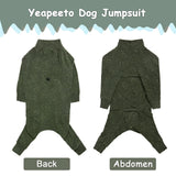 Dog Coats Autumn Winter Jumpsuit for Large Medium Dogs, Warmer Polar Fleece Dog Bodysuit Lightweight Pajamas, Pullover Stretchy Cold Weather Clothes (Dark Green, 5XL)
