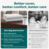 FurHaven Dog Bed Liner for Large Dogs, Water-Resistant Foam Protector with Quiet No-Crinkle Cover Design, Easy to Clean, Jumbo XL, Coated Polyester, White