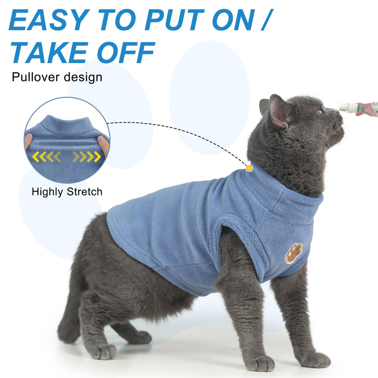 BEAUTYZOO Cat Sweater Turtleneck - Soft Fleece Cat Sweaters for Cats Only Warm Kitten Clothes, Fall Winter Pet Coat Pullover Sweatshirt Clothing Also for Puppy Small Dogs Sphynx Hairless Cats