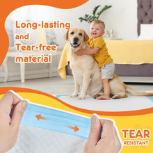 Load image into Gallery viewer, Sweetcrispy 100 Count Dog Puppy Training Pee Pads - Absorbency Disposable Underpads, Leakprood and Quick Drying, Regular Size 22''x 22'' for Potty Training, Incontinence Pads
