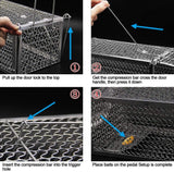 2PACK Live Humane Cage Mouse Trap Rat Catch Control Bait Hunting Survival for Indoor and Outdoor,Small Rodent Animal-Mice Voles Hamsters Cage (4.5x11x5.8 inch)