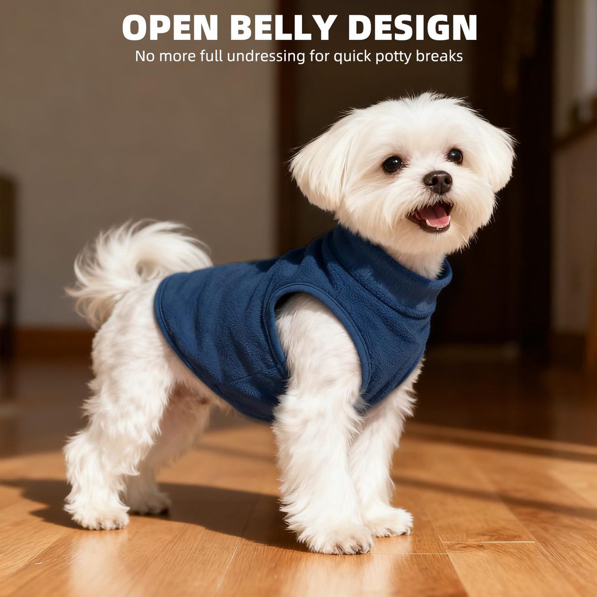 PUPTECK 3 Pack Fleece Dog Vest Sweaters Winter Coat for Small Dogs, Pullover Jacket Pet Cat Fall Clothes Puppy Sweatshirt for XS S Medium Boy Dogs, Navy&Blue&Light Blue, M