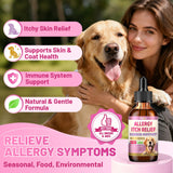 Wagmee Allergy Relief Drops for Dogs, Dog Itchy Skin Relief with Fish Oil, Omega-3, Turmeric & Natural Anti Itch for Dogs Ears & Paw Relief - Dog Seasonal Allergies, Skin & Coat Immune Supplement