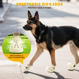 KodMtiz Dog Sandals, Breathable Dog Shoe for Hot Pavement, Anti-Slip & Paw Protectors Pet Shoes for Indoor/Outdoor Walking. Dog Boots for Small, Medium & Large Dogs (Beige, 4PCS)
