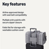 Amazon Basics Soft Cat & Dog Carrier with Adjustable Shoulder Strap, Airline-Approved, Foldable and Portable Design, Mesh Ventilation, Folds Flat for Storage