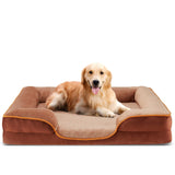 DUMOS Dog Beds, Orthopedic Medium Large Dog Bed, Machine Washable with Memory Foam, Waterproof Comfort Pet Beds with Sides, 42x32 Inch Medium Sized Brown