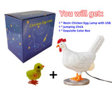 Lifelike Resin Chicken Egg Night Light with Color Box - Easter Egg Lamp for Birthdays and Christmas
