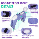OUOBOB Waterproof Dog Bodysuit for Large Dogs, Dirt Guard Dog Jacket for Muddy Walks & Wet Weather, Lightweight Bodysuit for Belly Protection for Shiba Inu, Shelties, Bulldogs - L