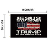 WENWELL Jesus is My Savior Trump is My President Flag 3x5 Ft Double Sided,Donald Trump 2024,Durable,Fade-Resistant,Indoor/Outdoor