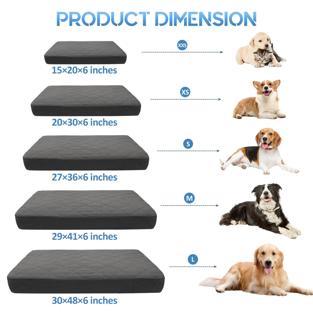 CHHKON Dog Bed Covers Replacement Washable Waterproof Pet Puppy Bed Cover for Dog(Dark Grey,36x27x6 inch)